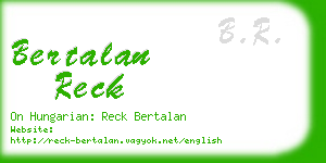 bertalan reck business card